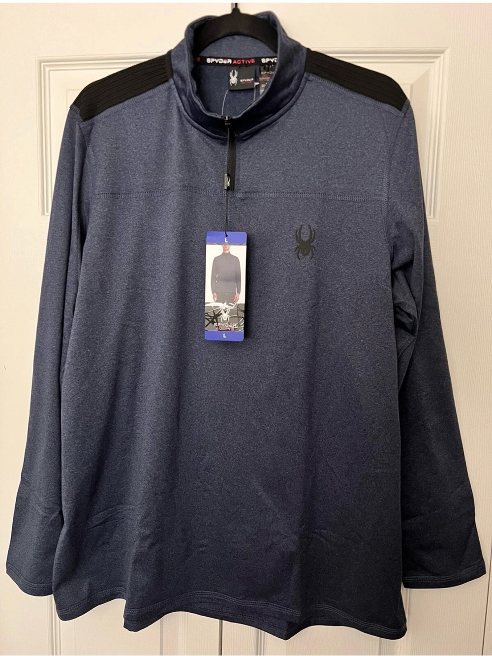 Spyder Active Performance ¼ Zip Sweatshirt, Blue Heather, Men’s Size Large